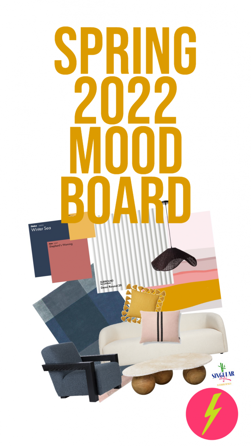 Moodboard with Spring Furniture and Decor