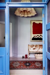 elegant entryway with bold yet calm colour scheme