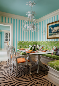 Dorothy Draper breakfast banquet dining area