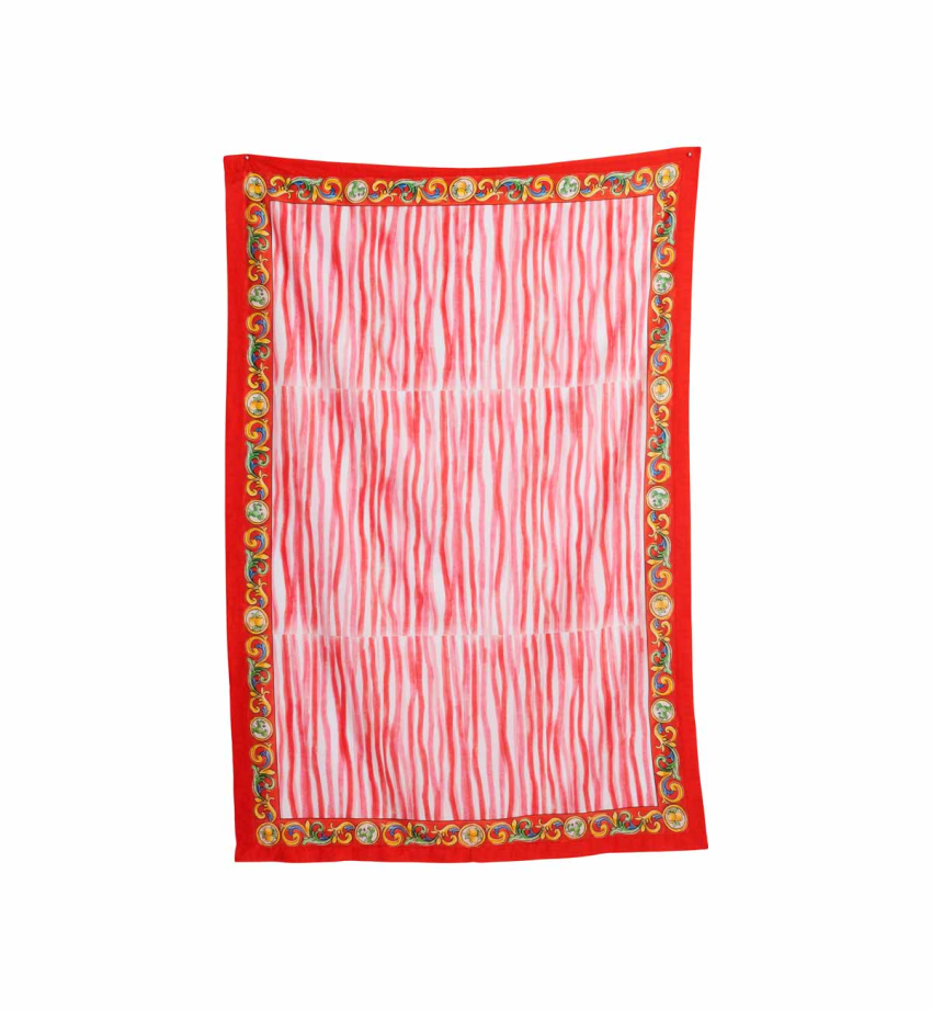red tablecloth