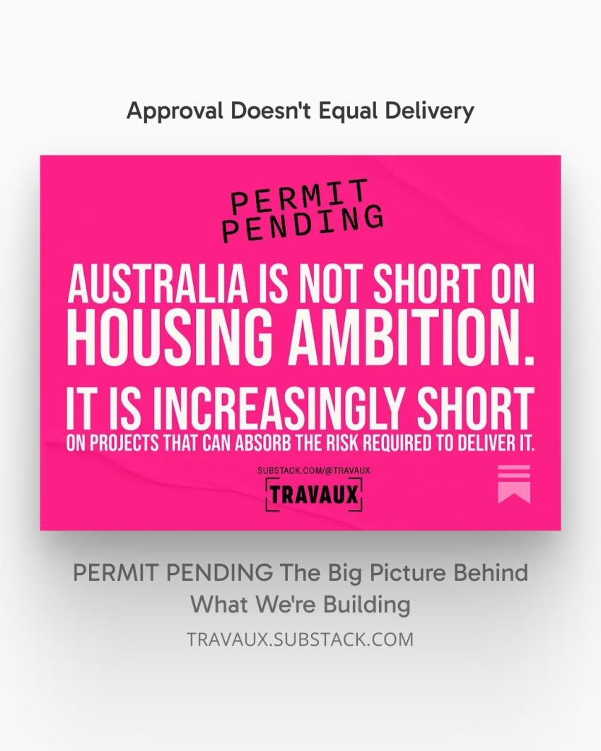 Australia's housing ambition is increasingly diverging from the ability to actually deliver housing.